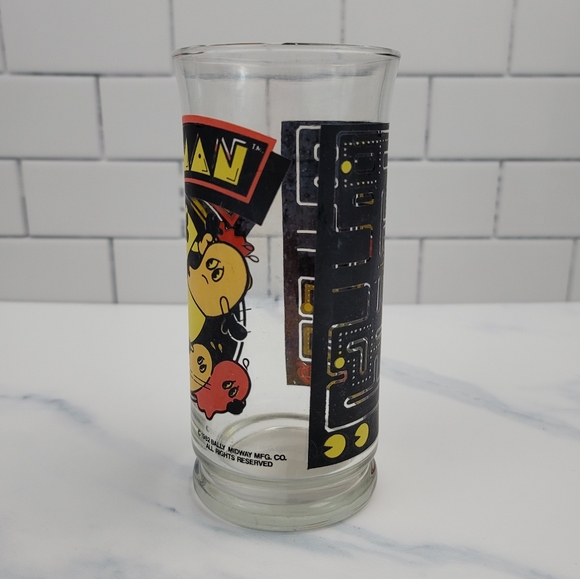 Vtg PAC-MAN Glass Tumbler 1982 Bally Midway - Picture 4 of 16